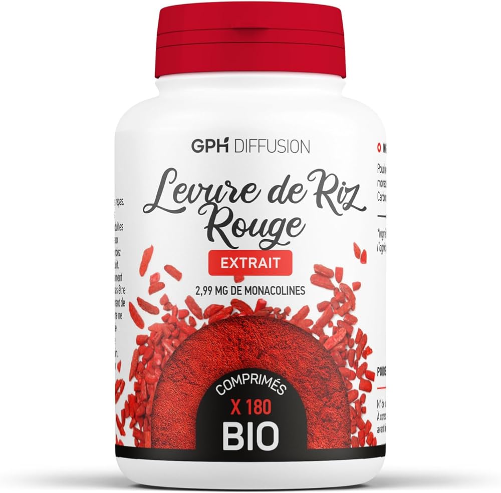 Levure de Riz Rouge 187 mg – 180 Comprimés - GPH