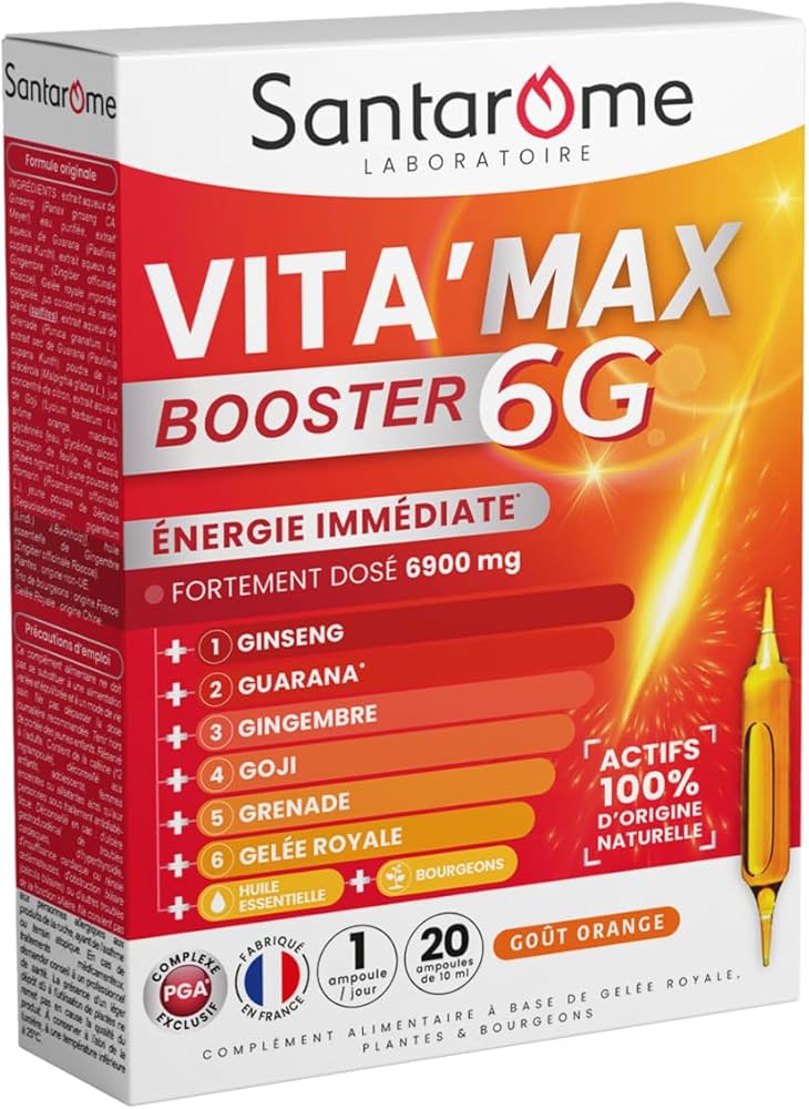 Vitamax 6G Booster 20 Ampoules Santarome