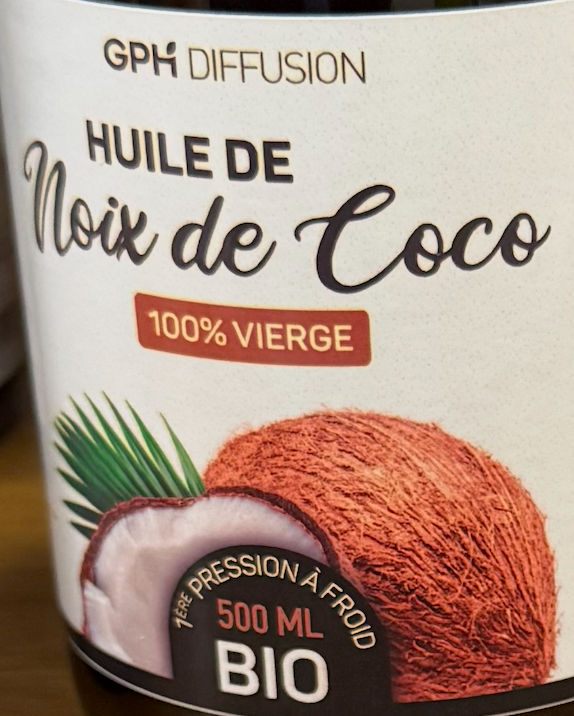 Huile de Coco Vierge Bio 500 ml - GPH Diffusion