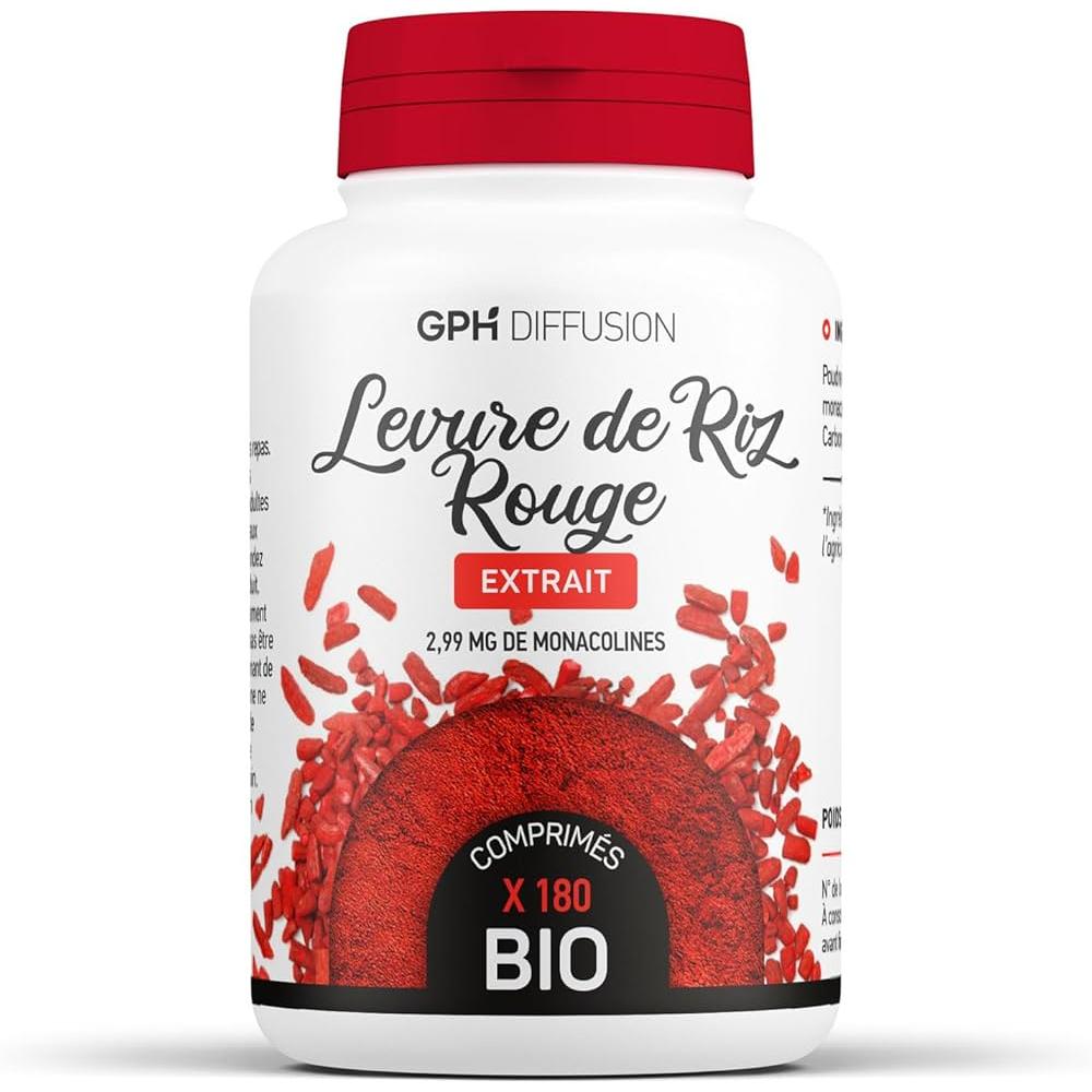 Levure de Riz Rouge 187 mg – 180 Comprimés - GPH