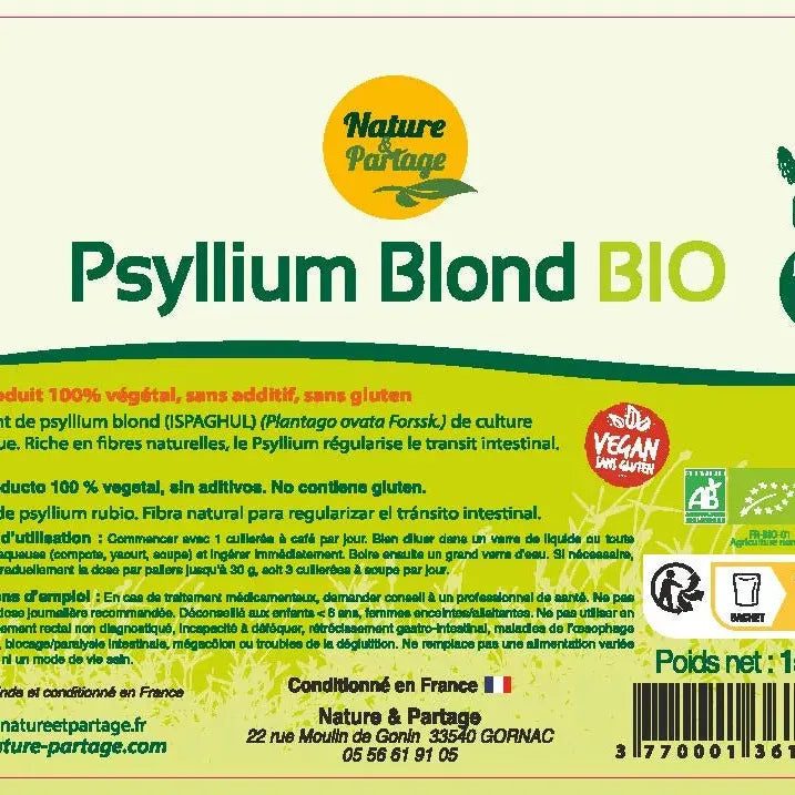 Psyllium Blond Bio 150g - Nature & Partage
