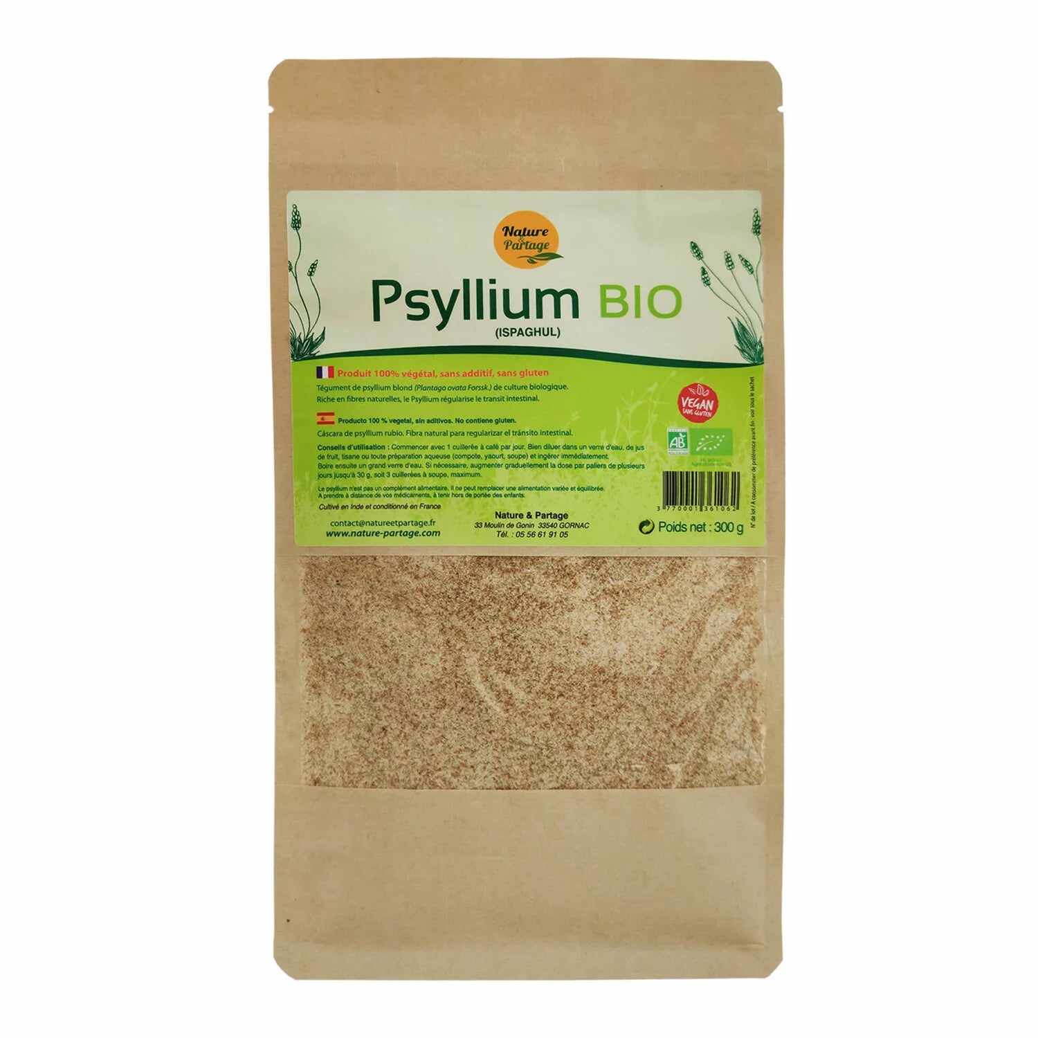 Psyllium Blond Bio 300g - Nature & Partage