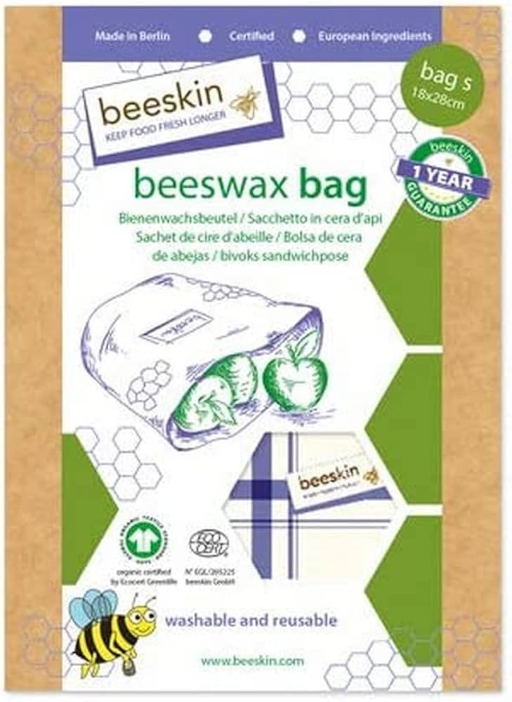 Sac Réutilisable en Cire d'Abeille - Taille S Beeskin