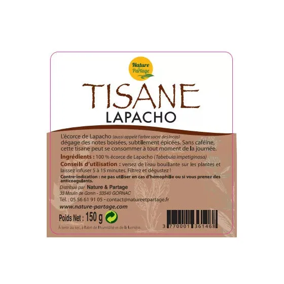 Tisane Lapacho 150g Nature et partage