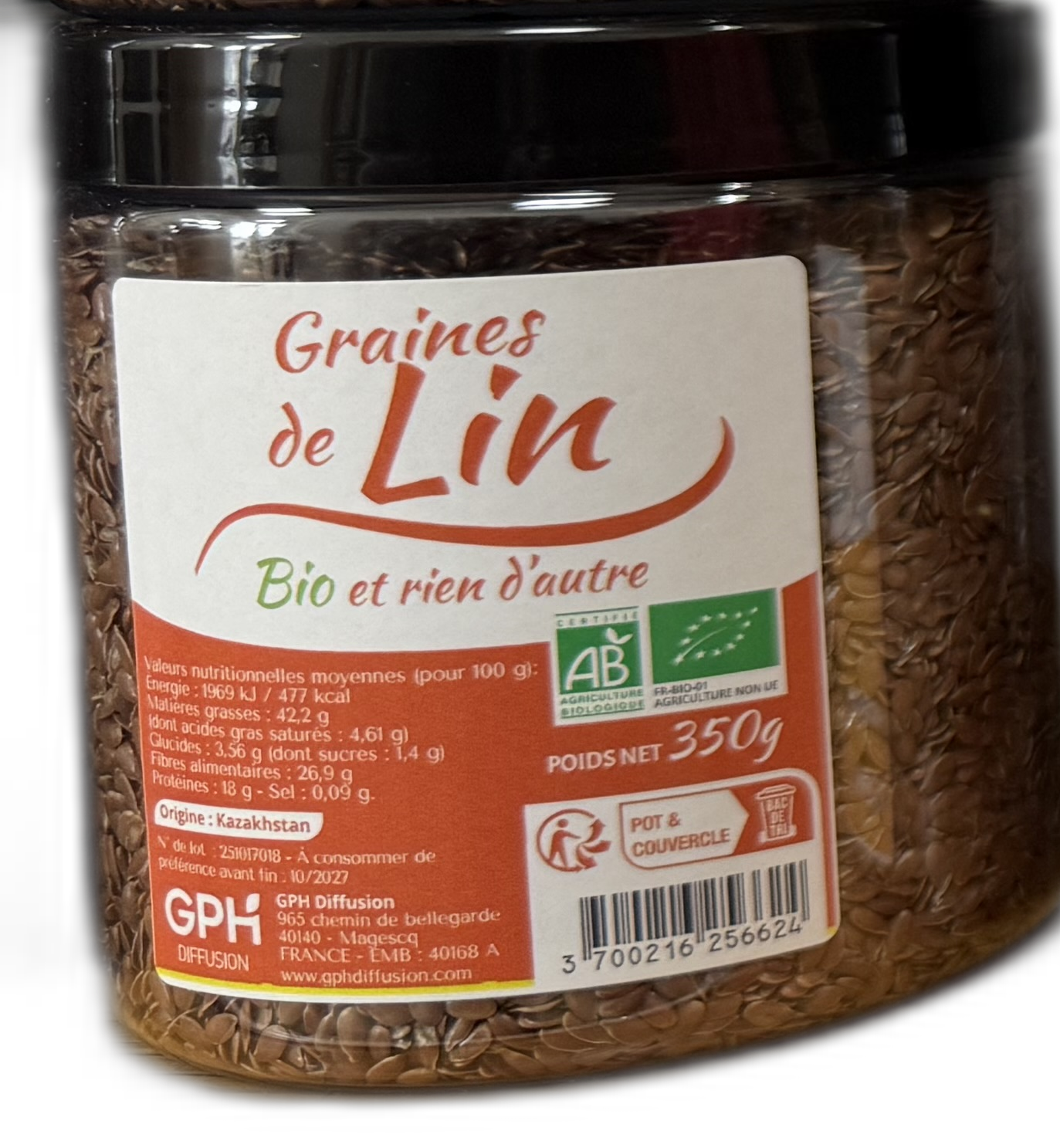 GRAINES DE LIN POT 350G GPH