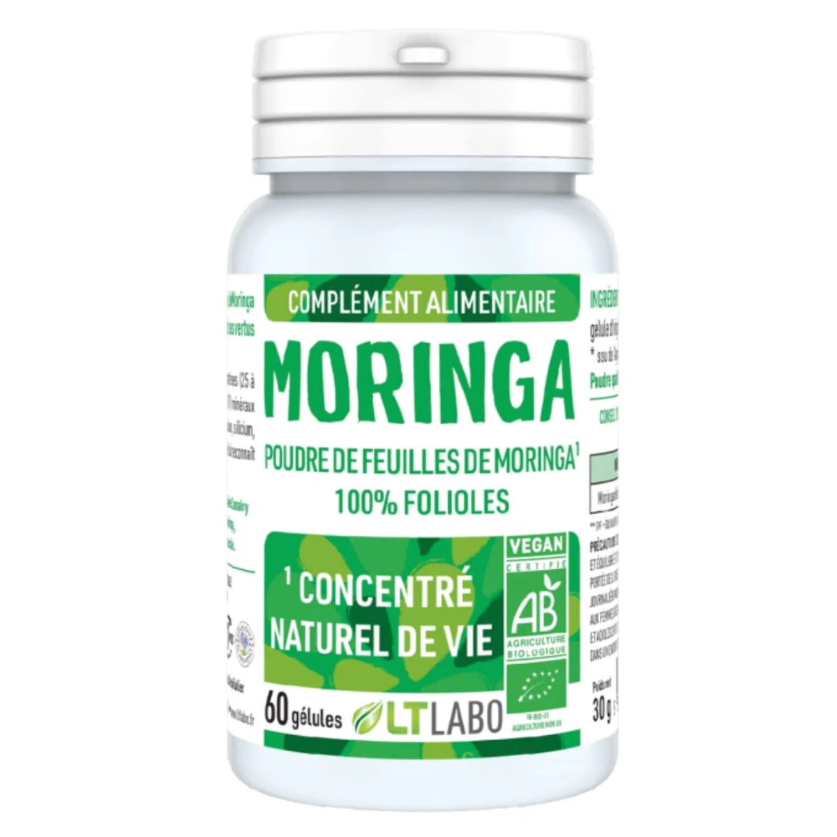Moringa Pure Bio – 60 Gélules LT Labo