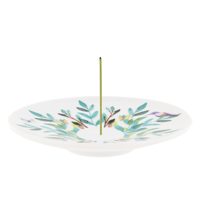 Porte-Encens Coupelle Aquarelle Porcelaine