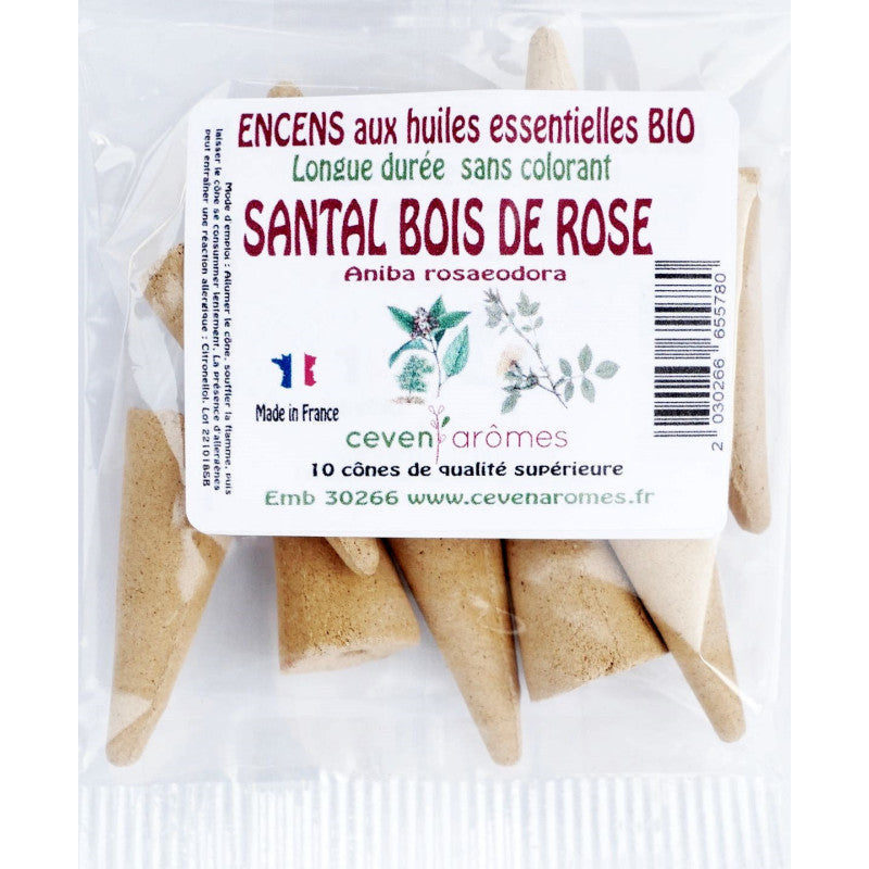 Cônes Encens Bois de Rose x10 Ceven Aromes